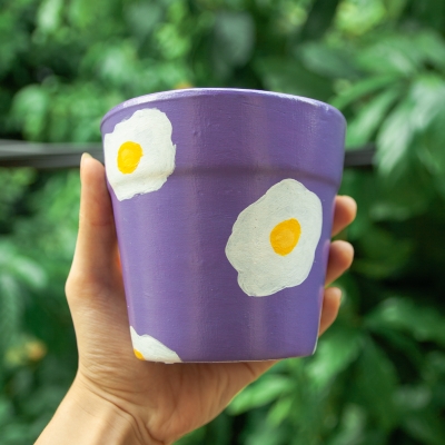 Chậu trồng cây màu Tím